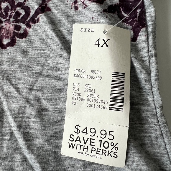 NWT Catherines Women's Floral Studded Tunic size 4X - Picture 6 of 8